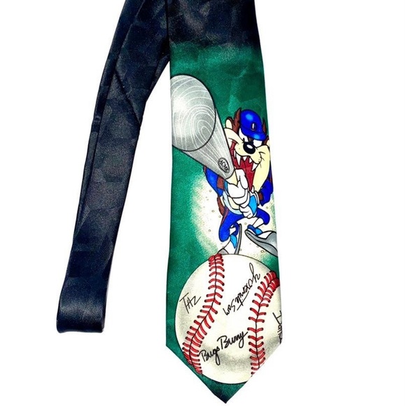 Playful Looney Tunes Tazmanian Devil Ties - Baseball & Dollar Bill - set of 2 - Picture 4 of 6